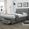 Letto matrimoniale in tessuto con cassettoni 160x200cm grigio Anita Gihome®