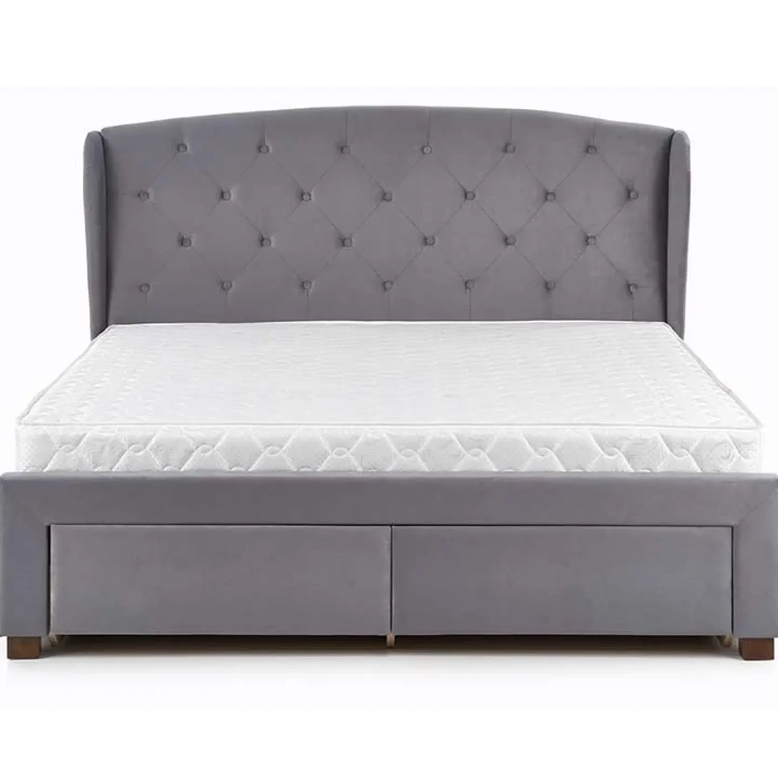 Letto matrimoniale in tessuto con cassetti 160x200cm grigio Ravello Gihome®