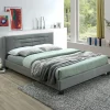 Letto matrimoniale 160x200 cm con rete a doghe imbottito grigio chiaro Sonia