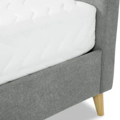 Letto matrimoniale 160x200 cm con rete a doghe imbottito grigio Dreama