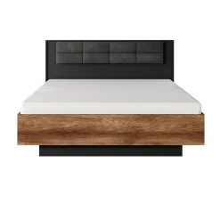 Letto matrimoniale 160x200cm contenitore quercia nero Smooty