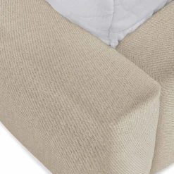 Letto matrimoniale 160x200cm con rete contenitore imbottito beige Aluna