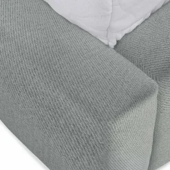 Letto oversize 180x200cm con rete contenitore imbottito azzurro grigio Aluna