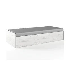 Letto singolo 90x200cm contenitore bianco rustico grigio Zadar