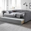 Letto singolo 90x200cm estraibile moderno  in tessuto grigio moderno Duple