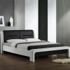 Letto una piazza e mezza 120x200cm in ecopelle bianco nero Gallipoli Gihome®