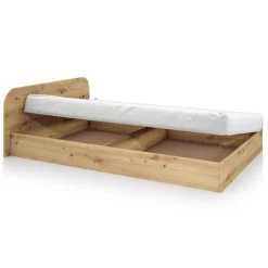 Letto 140x190cm alla francese contenitore moderno rovere rustico Carrisi