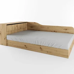 Letto 120x190cm contenitore una piazza e mezza con comò rovere rustico Joel