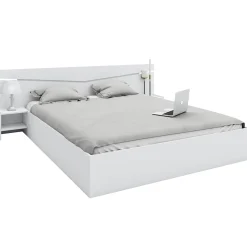 Letto 160x200cm matrimoniale con comodini bianco opaco Camilla Gihome®