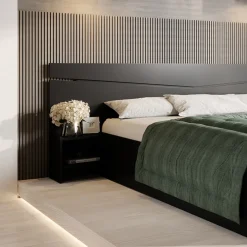 Letto 160x200cm matrimoniale con comodini antracite Camilla Gihome®