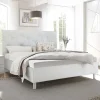 Letto 160x195cm matrimoniale imbottito bianco laccato opaco Olimpo