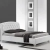 Letto 160x200cm matrimoniale in ecopelle bianco capitonnè Monopoli Gihome®