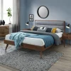 Letto 160x200cm matrimoniale in tessuto grigio noce Ebek