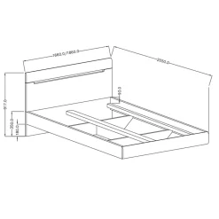 Letto 180x200cm oversize matrimoniale bianco lucido Dubai Gihome®