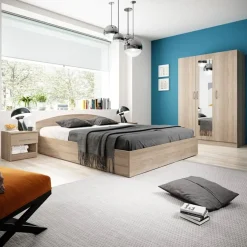 Letto 160x200cm standard matrimoniale rovere Roma-Sorrento