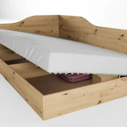 Letto 120x190cm una piazza e mezza contenitore stile rovere rustico Alex Gihome®