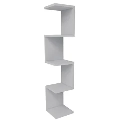 Libreria angolare da parete 22x111h cm con ripiani bianco Reale