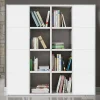 Libreria componibile 175x175h cm moderna bianco frassinato Kubic 07