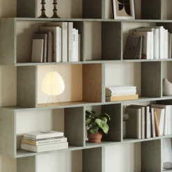 Libreria da parete 240x192h cm moderna design cemento Amira 3
