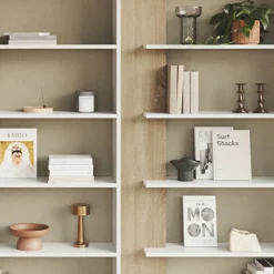 Libreria da parete 270x180h cm moderna soggiorno rovere bianco Libris Aline 3