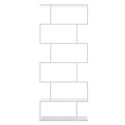Libreria da parete 320x192h cm moderna soggiorno bianco opaco Amira