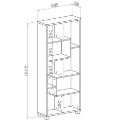 Libreria da parete 274x161h cm moderna soggiorno cemento Eliza