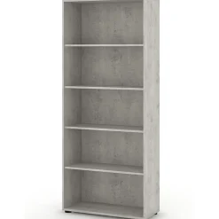 Libreria ufficio 79x188h cm moderna cemento Woody