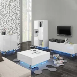 Libreria 80x165h cm 3 ante design moderna bianco opaco e lucido Star