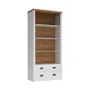 Libreria 90x198h cm 4 ripiani 2 cassetti bianco frassinato rovere Provenza