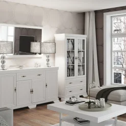 Libreria 68x193h cm 5 ripiani shabby bianco frassinato Kelly