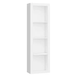 Libreria 60x198h cm 4 vani moderna soggiorno bianco opaco Xena