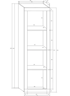 Libreria 60x198h cm 4 vani moderna soggiorno bianco opaco Xena