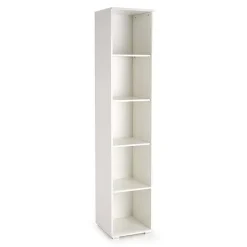 Libreria 40x200h cm con ripiani moderna bianco opaco Viki