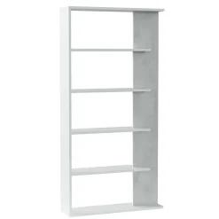 Libreria 90x180h cm moderna bianco opaco cemento Elira