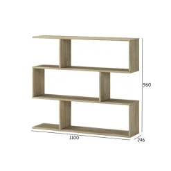 Libreria 110x96h cm moderna soggiorno design rovere Janna