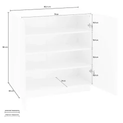 Madia 2 ante 81x86h cm moderna bainco lucido Candia Gihome®