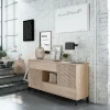Madia moderna 151x80h cm 2 ante industrial rovere cannettato Lopez