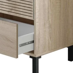 Madia moderna 151x80h cm 2 ante industrial rovere cannettato Lopez