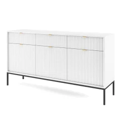 Madia 154x83h cm 3 ante 3 cassetti moderna bianco Alisa