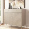 Madia 100x92h cm 2 ante 2 cassetti moderna con frontali decorati beige Simona