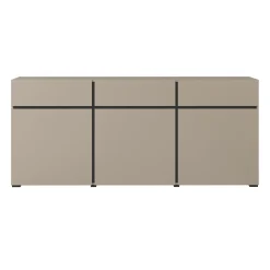 Madia 180x78h cm 3 ante 3 cassetti moderna tortora nero Lolla