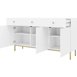 Madia 155x85h cm 3 ante 3 cassetti soggiorno bianco opaco Giuggiola