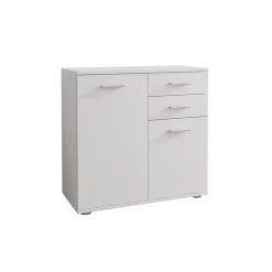 Madia 71x76h cm 2 ante 2 cassetti moderna bianco Ely