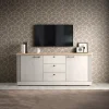 Madia 211x88h cm 2 ante 3 cassetti rovere bianco frassinato Doria
