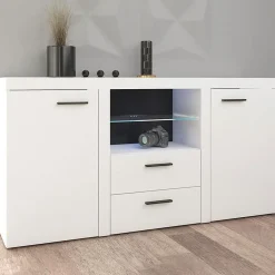 Madia 157x82h cm 2 ante 2 cassetti moderna bianco Haarlem