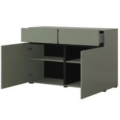 Madia 120x78h cm 2 ante 2 cassetti moderna verde nero Lolla
