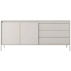 Madia 187x82h cm 2 ante 3 cassetti  beige cannettato Ciar