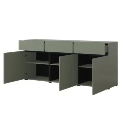 Madia 180x78h cm 3 ante 3 cassetti moderna verde nero Lolla