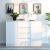 Madia 120x97h cm 2 ante 4 cassetti  moderna bianco Velsen