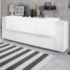 Madia 220x86h cm 2 ante bianco laccato Alabastro